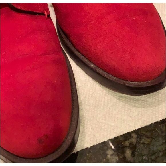 Stuart Weitzman Ryder Ankle Boots Size 7 1/2 Red suede - Picture 6 of 6